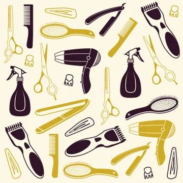 Barber Seamless Background Stock Illustration