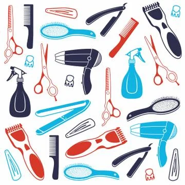 Barber Seamless Background Stock Illustration