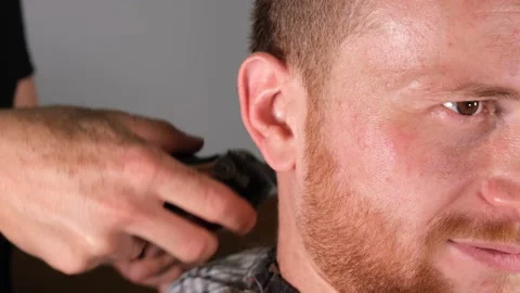 Barber shaving neck Stock Footage 237344151