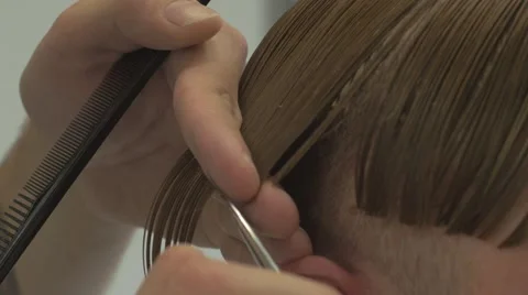 Barber shears scissors. Super close up 4k uhd Stock Footage 58491927