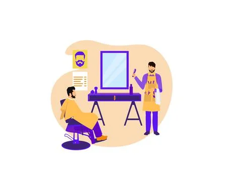Barber shop flat design Illustrazione stock