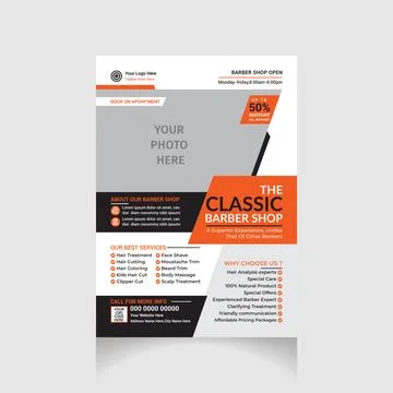 Barber shop flyer Stock Illustration