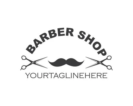 Barber shop icon logo vector icon Stock Illustration