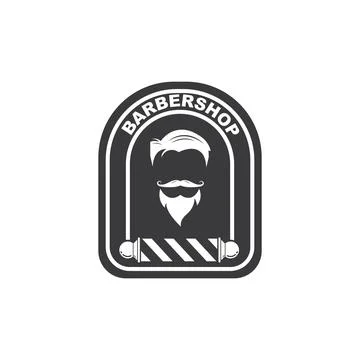 Barber shop icon logo vector icon Stock Illustration