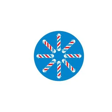 Barber shop icon logo vector icon Stock Illustration