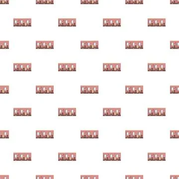 Barber shop interior pattern with chairs and mirrors Stock Illustration