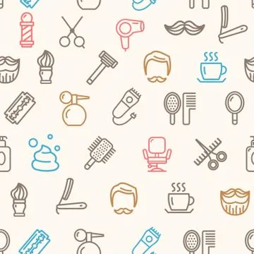 Barber Shop Pattern Background. Vector Illustrazione stock