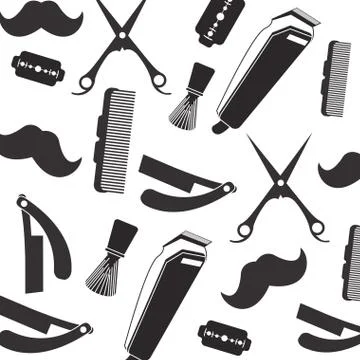 Barber shop pattern Stock Illustration