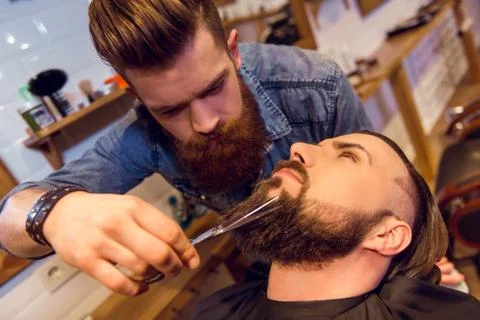 At the barber shop Stock Photos