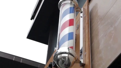 A Barber Shop Pole Stock Footage