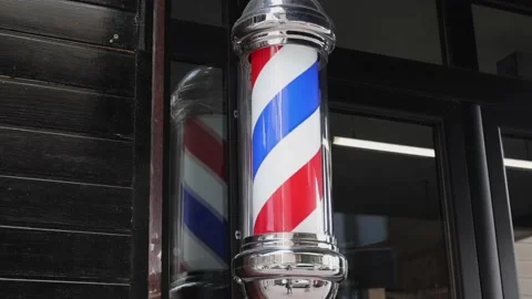 Barber Shop Pole Stock Footage