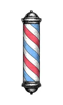 Barber shop pole. Stock Illustration