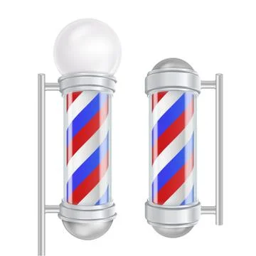 Barber Shop Pole Vector. Red, Blue, White Stripes. Good For Design, Branding イラスト素材