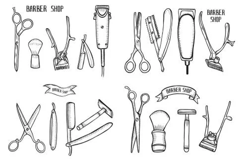 Barber shop set Illustrazione stock