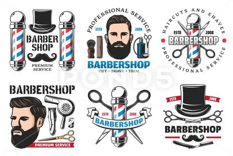 Photo barber shop illustration with hipster