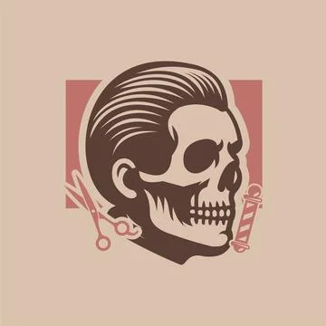 Barber Skull Icon Vector Illustration for Graphic Design Stock Illustration