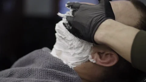 Barber smashes the face Stock Footage 88439466