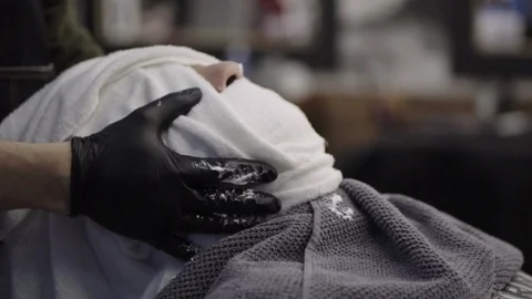 Barber smashes the face Stock Footage 88439876