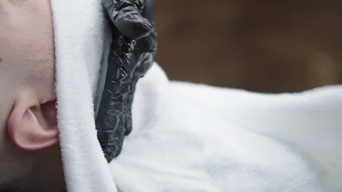 Barber smashes the face Stock Footage 88443757