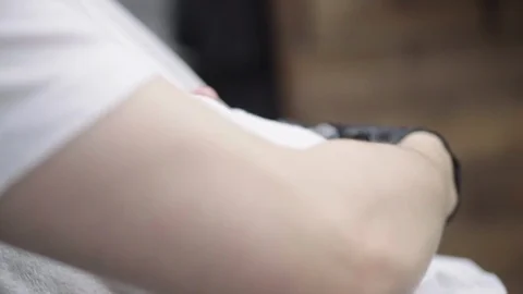 Barber smashes the face Stock Footage 88444060