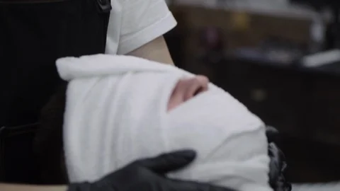 Barber smashes the face Stock Footage 88449631