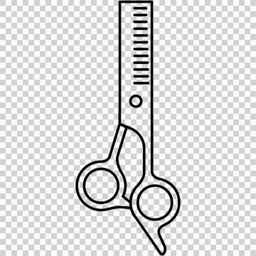 Barber thinning shears with serrated blade Stock Illustration