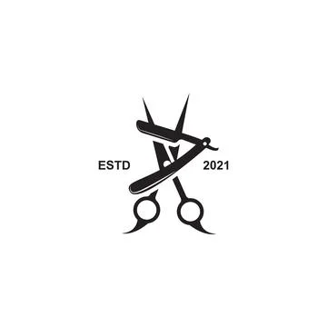 Barber tool scissors logo icon background symbol Stock-Illustration