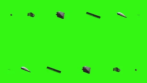 Barber tools and accessories floating on a green screen background Stock-Footage 340048860