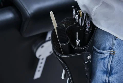 Barber tools and instruments set Stock Photos