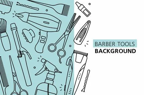Barber tools background Stock Illustration