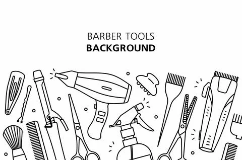Barber tools background Stock Illustration