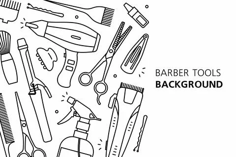 Barber tools background Stock Illustration