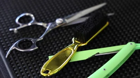 Barber Tools Stock Footage 236812012
