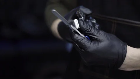 Barber tosses the blade Stock Footage 88442144