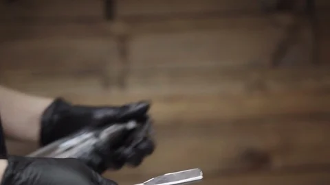 Barber tosses the blade Stock Footage 88444593