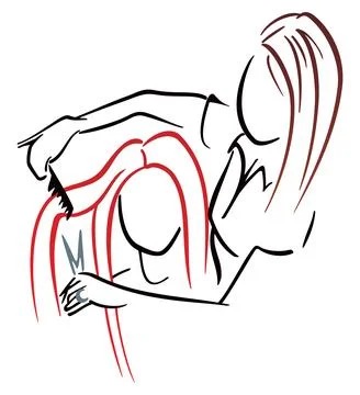 Barber at work Stock Illustration