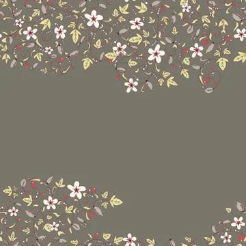 Barberry pattern. seamless floral texture with berries 스톡 일러스트
