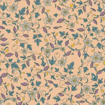 Barberry pattern. seamless floral texture with berries 스톡 일러스트