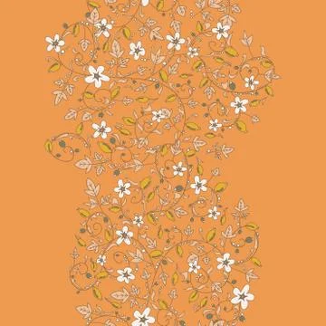 Barberry pattern. seamless floral texture with berries Stock Illustration