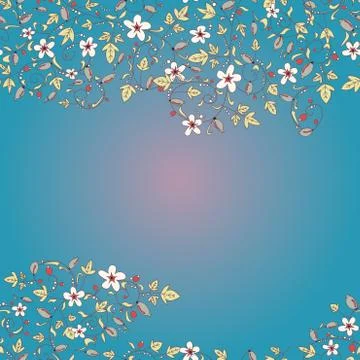 Barberry pattern. seamless floral texture with berries 스톡 일러스트