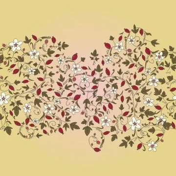 Barberry pattern. seamless floral texture with berries 스톡 일러스트