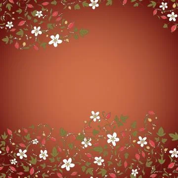 Barberry pattern. seamless floral texture with berries Stock Illustration