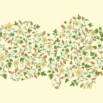 Barberry pattern. seamless floral texture with berries 스톡 일러스트