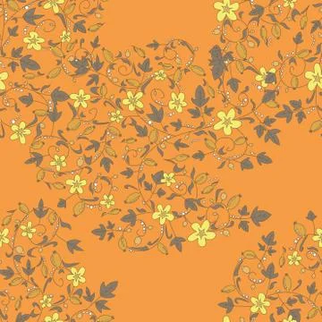 Barberry pattern. seamless floral texture with berries 스톡 일러스트