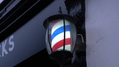 Barber's pole, red, white and blue 2 Stock Footage 329562191