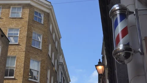 A Barber’s pole on the wall. Stock Footage 97962053