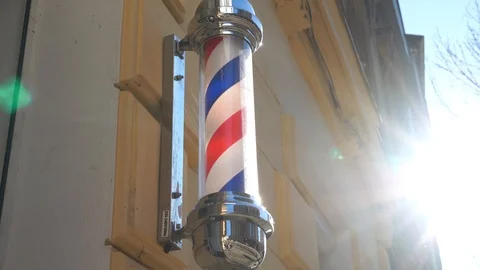 Barber's pole with wall space for background. Stock Footage 102719545