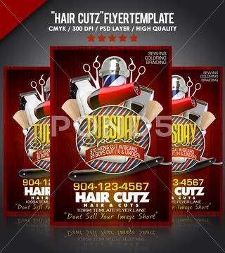 Barbershop Flyer PSD template PSD Template