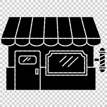 Barbershop store front building Ilustración de archivo