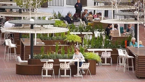 Barbican centre terrace  Stock Footage 123645216